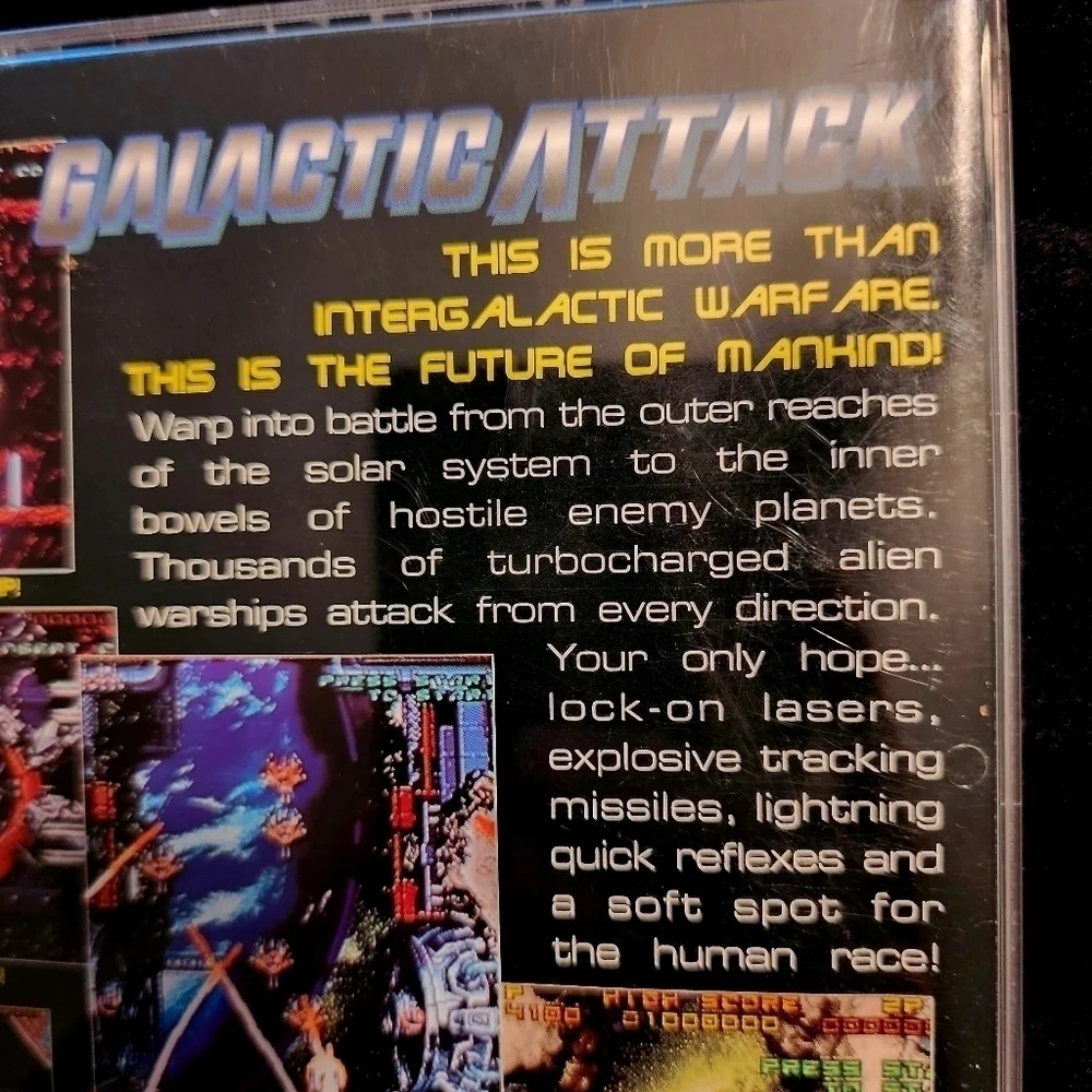 Vintage 1995 Sega Saturn Galactic Attack Video Game Complete w/ Book Space EUC